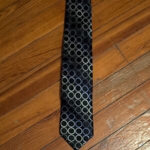 Michael Kors Black, Gray, Purple Circle Pattern Tie - 100% Silk